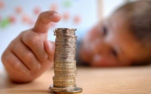 Child with coins